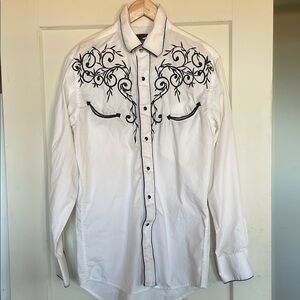 Men's White Embroidered Shirt